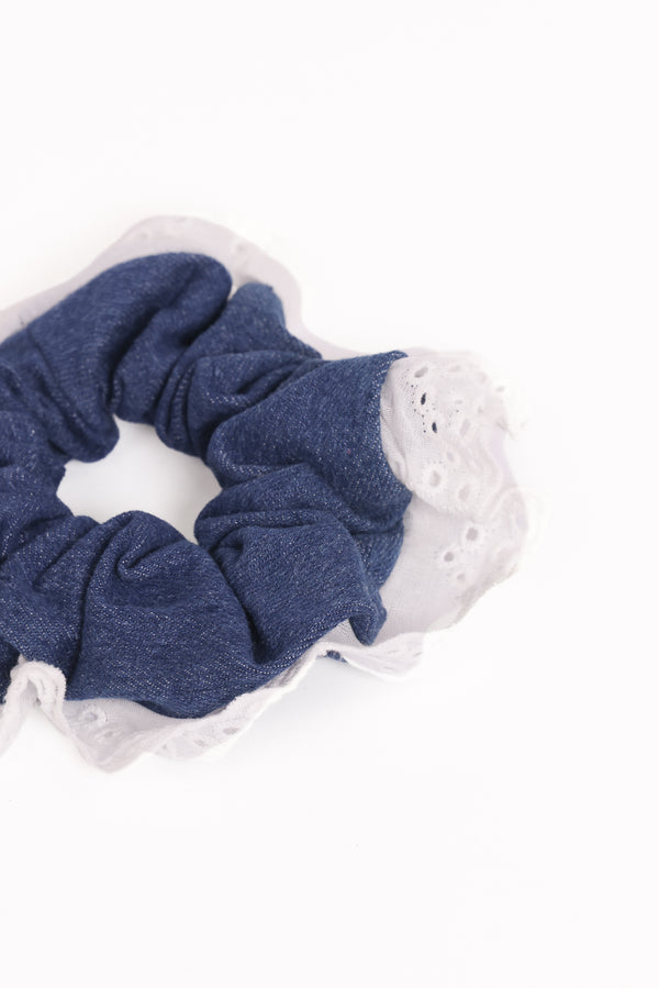 Petal and Pup USA ACCESSORIES Georgia Scrunchie - Dark Blue One Size