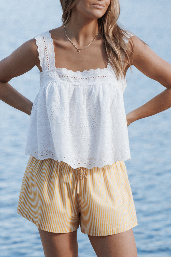 Petal and Pup USA BOTTOMS Mattina Shorts - Mango Stripe