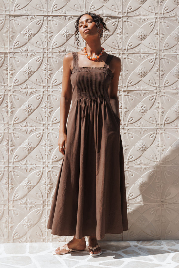 Petal and Pup USA DRESSES Alandra Maxi Dress - Brown