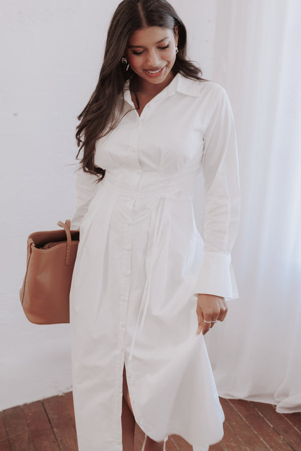 Petal and Pup USA DRESSES Alexander Shirt Dress - Ivory