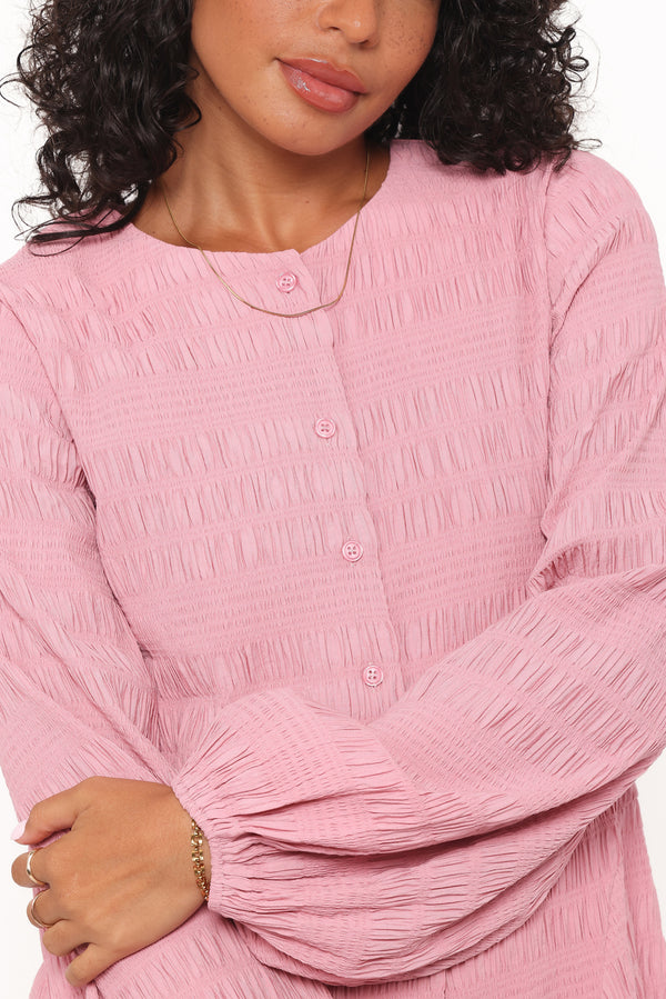 Petal and Pup USA DRESSES Amaya Long Sleeve Mini Dress - Pink