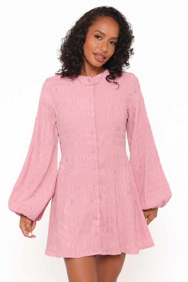 Petal and Pup USA DRESSES Amaya Long Sleeve Mini Dress - Pink