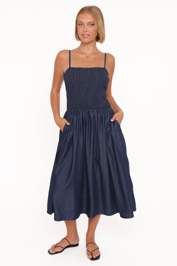 Petal and Pup USA DRESSES Arnika Midi Dress - Blue
