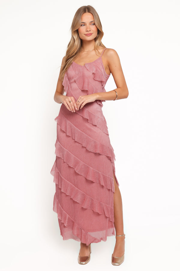 Petal and Pup USA DRESSES Ciao Ruffles Maxi Dress - Pink
