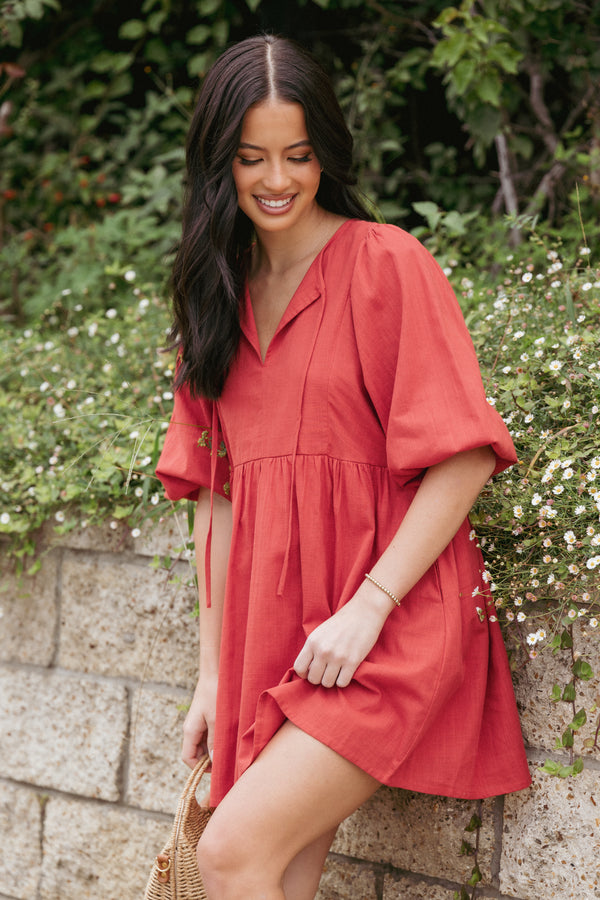 Petal and Pup USA DRESSES Cinzia Mini Dress - Red