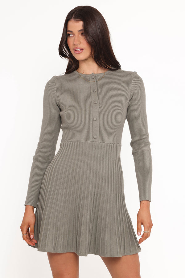 Petal and Pup USA DRESSES Darlina Long Sleeve Mini Dress - Olive
