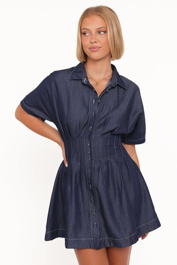 Petal and Pup USA DRESSES Davine Mini Dress - Blue