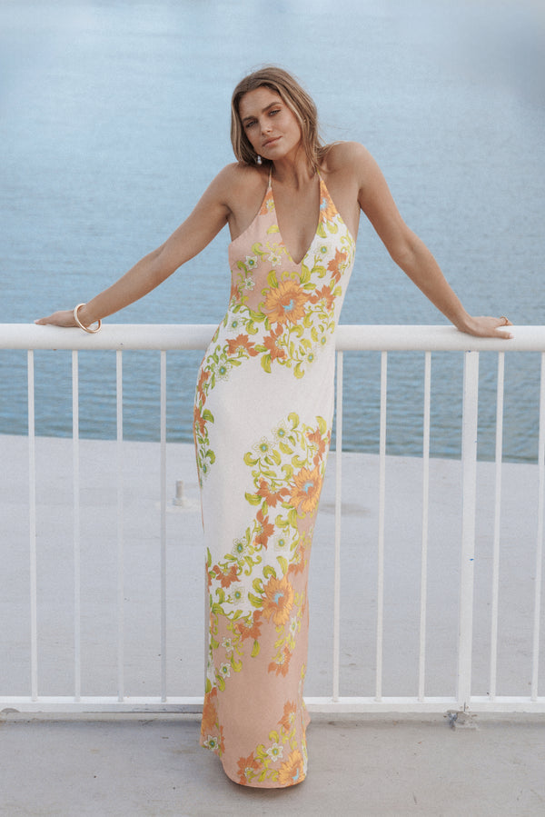 Petal and Pup USA DRESSES Haruki Maxi Dress - Yellow Spring Floral