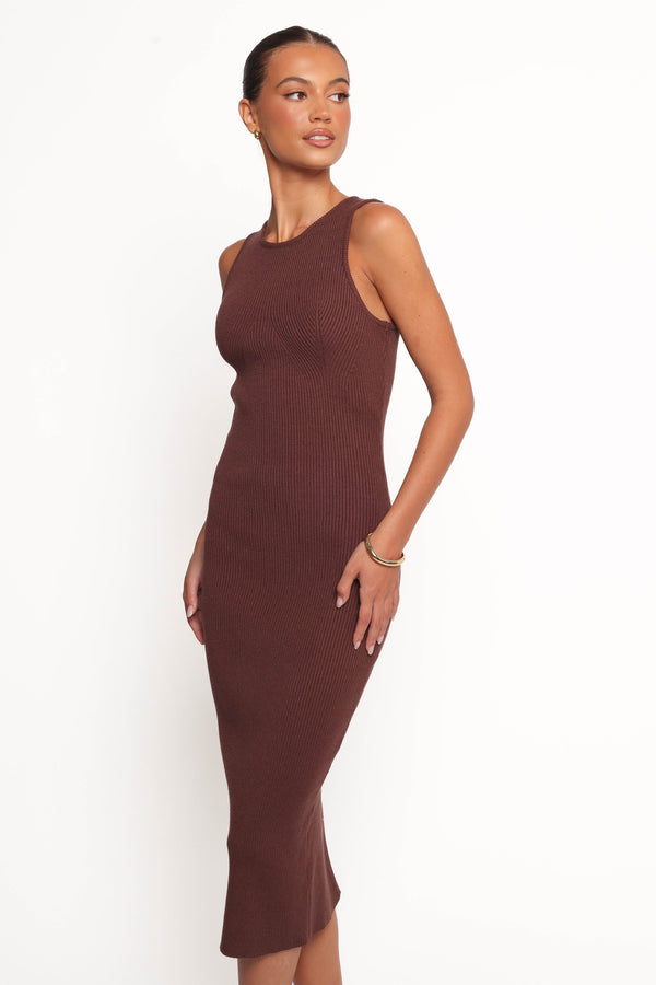 Petal and Pup USA DRESSES Hollis Midi Dress - Chocolate