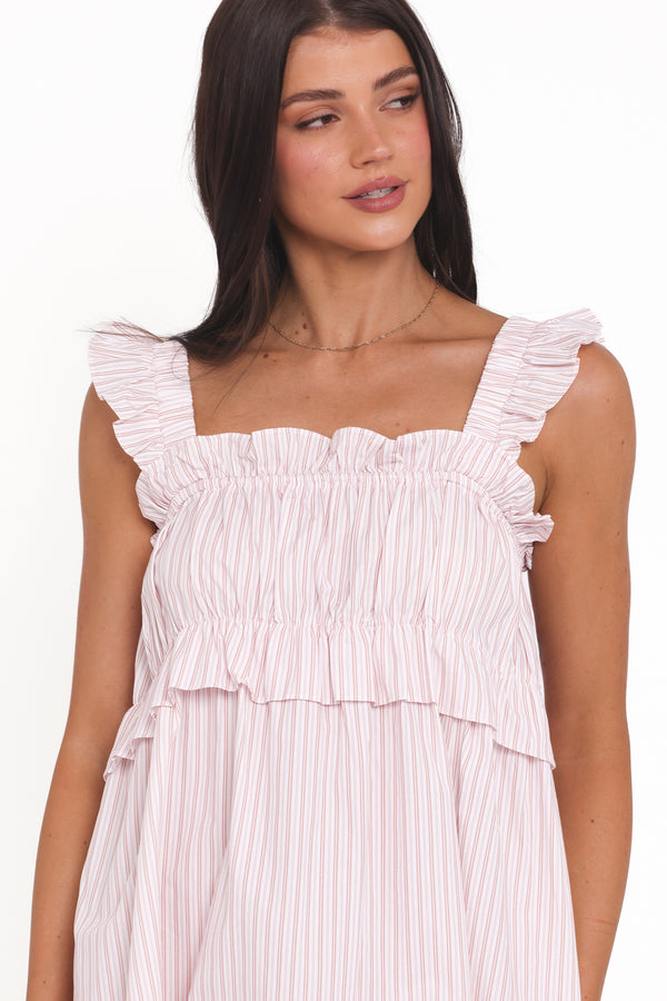 Petal and Pup USA DRESSES Keonia Mini Dress - Pink Stripe