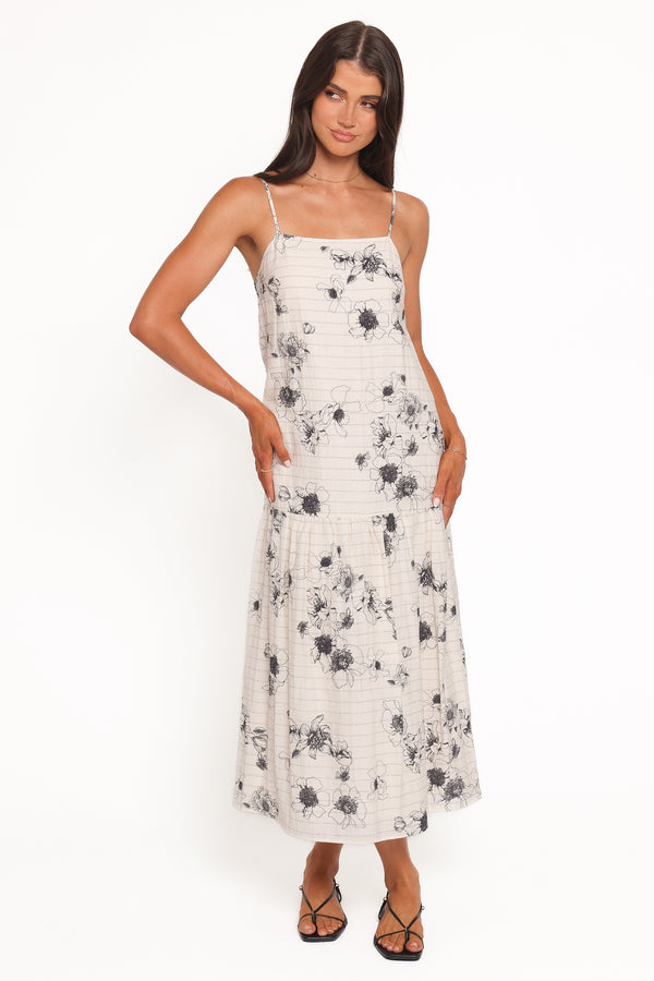 Petal and Pup USA DRESSES Martine Maxi Dress - Black/Ivory Floral