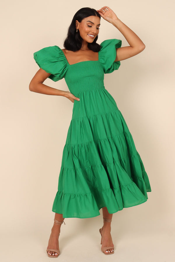 Petal and Pup USA DRESSES Morgan Tiered Dress - Green