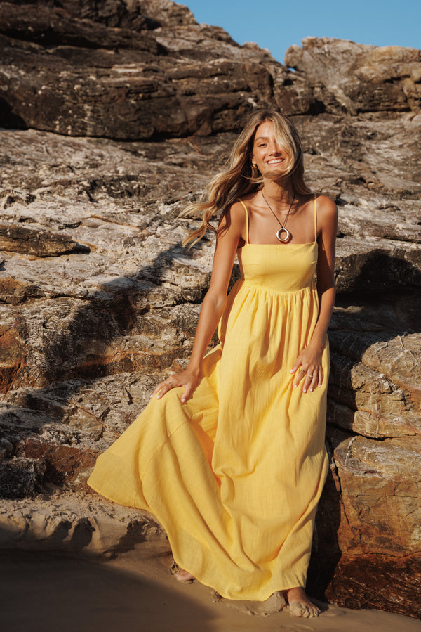 Petal and Pup USA DRESSES Odessa Maxi Dress - Mango