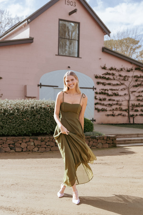 Petal and Pup USA DRESSES Rayna Maxi Dress - Olive