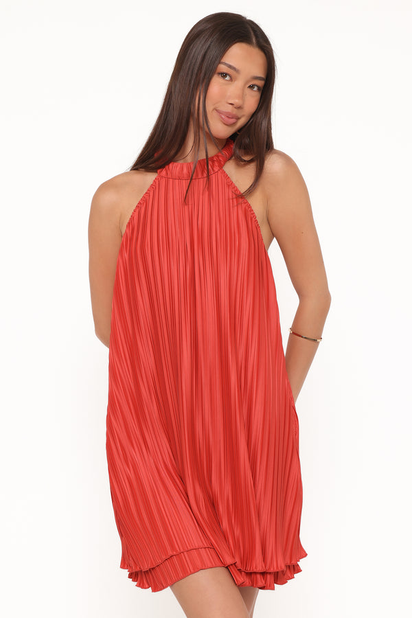 Petal and Pup USA DRESSES Tyra Halterneck Mini Dress - Red