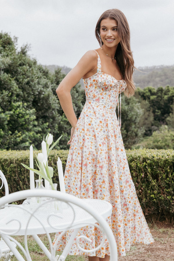 Petal and Pup USA DRESSES Wisteria Midi Dress - Orange