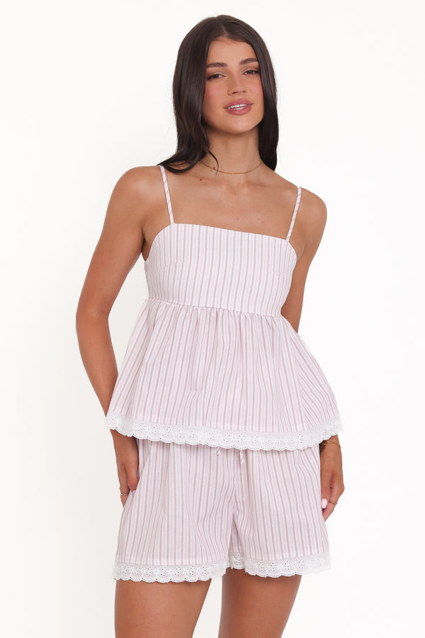 Petal and Pup USA SETS Bridie Short Set - Pink Stripe