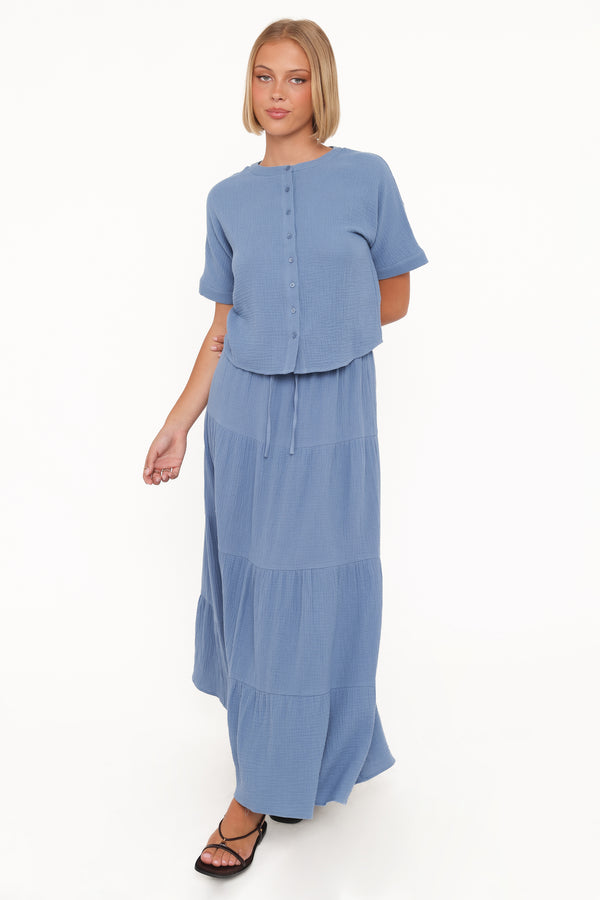 Petal and Pup USA SETS Sophia Skirt Set - Denim Blue