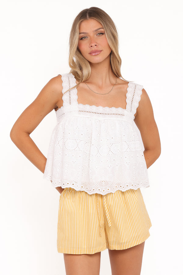 Petal and Pup USA TOPS Aideen Eyelet Top - White