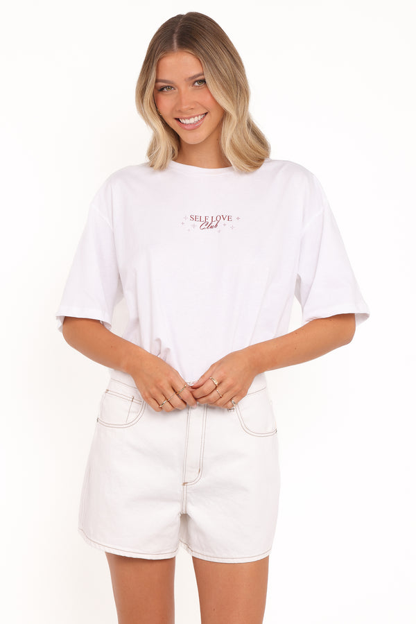 Petal and Pup USA TOPS Runa Self Love Graphic Tee - White